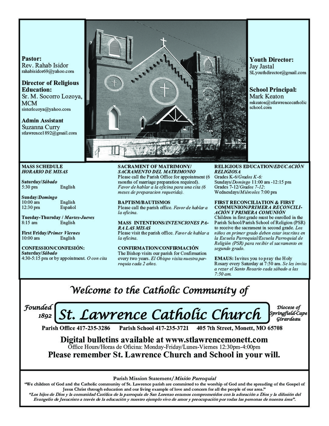 Bulletin St. Lawrence Catholic Church