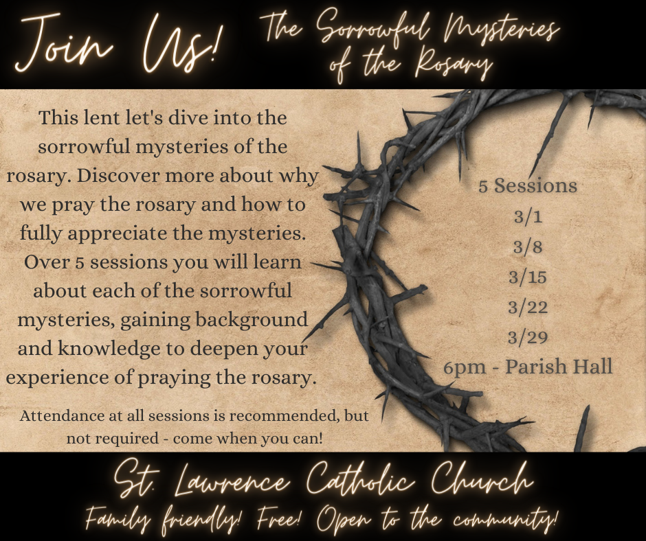 Lenten Study: Sorrowful Mysteries of the Rosary